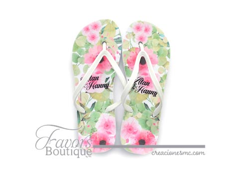 creaciones mc sandalias a todo color boda diseño floral tropical - Sandalias