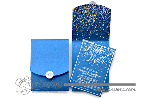 Expressions invitaciones xv anos tema azul noche con estrellas - Invitaciones XV Años