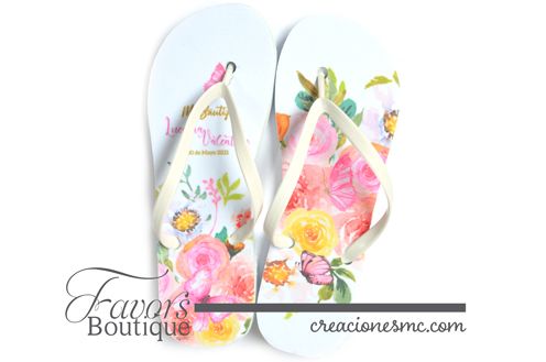 creaciones mc sandalias personalizadas bautizo flores y mariposas - Sandalias Personalizadas