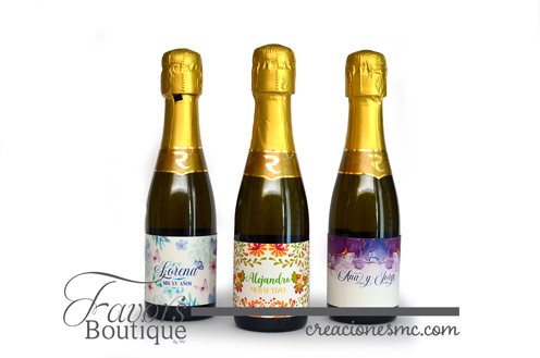 creaciones mc botellas de vino espumoso personalizado 1 - Recuerdos Baby Shower