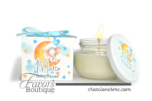 creaciones mc velas personalizadas y aromaticas baby shower - Recuerdos Baby Shower