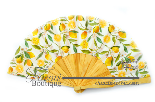 creaciones mc abanicos personalizados limones - Abanicos Personalizados