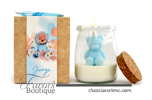 creaciones mc velas luxury de osito - Recuerdos Baby Shower